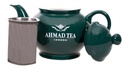 Tetera Té Ahmad Tea Porcelana Verde Con Infusor Acero Inox