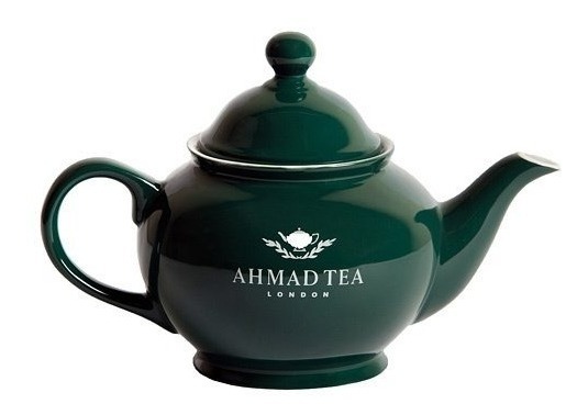 Tetera Té Ahmad Tea Porcelana Verde Con Infusor Acero Inox