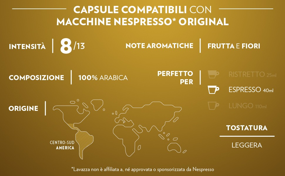 Cápsulas Café Lavazza Oro Compatible Espresso  100% Arábica