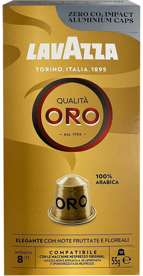 Café en cápsulas Lavazza Qualitá Oro compatible con Nespresso 10 ud.