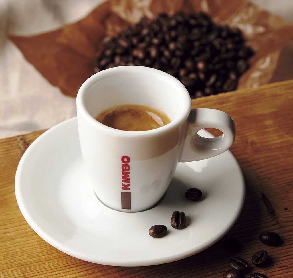 6x Taza Espresso Kimbo Porcelana Blanco