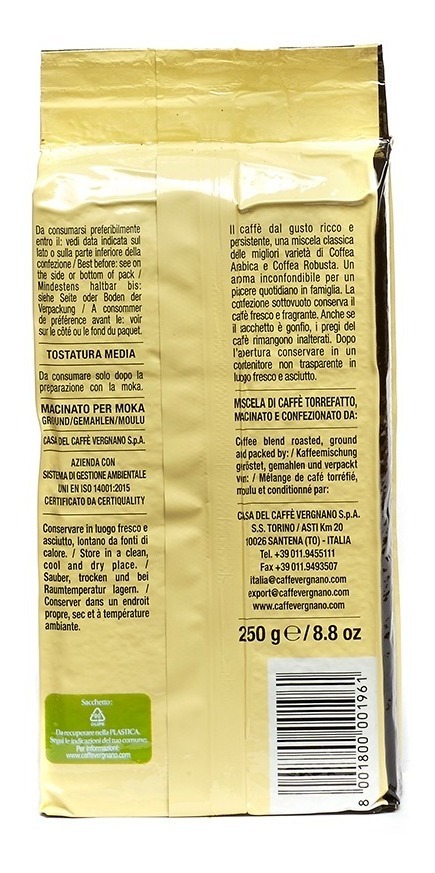 Café  Molido Vergnano Gran Aroma 250 Gr