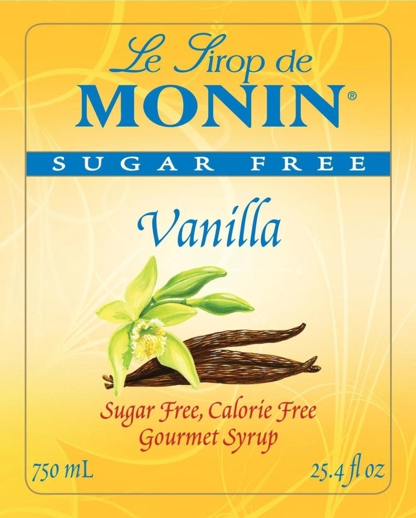 Syrup Monin Café Cocktail Sabor Vainilla Sin Azúcar 750 Ml