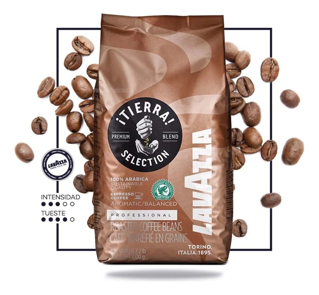 1kg Cafe Lavazza Tierra Selection En Grano 100% Arábica