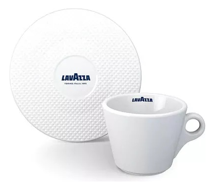 Taza Capuccino Lavazza Porcelana Blanco Premium