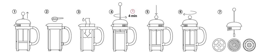 Cafetera Bodum Brazil 1543 Negra Prensa Francesa