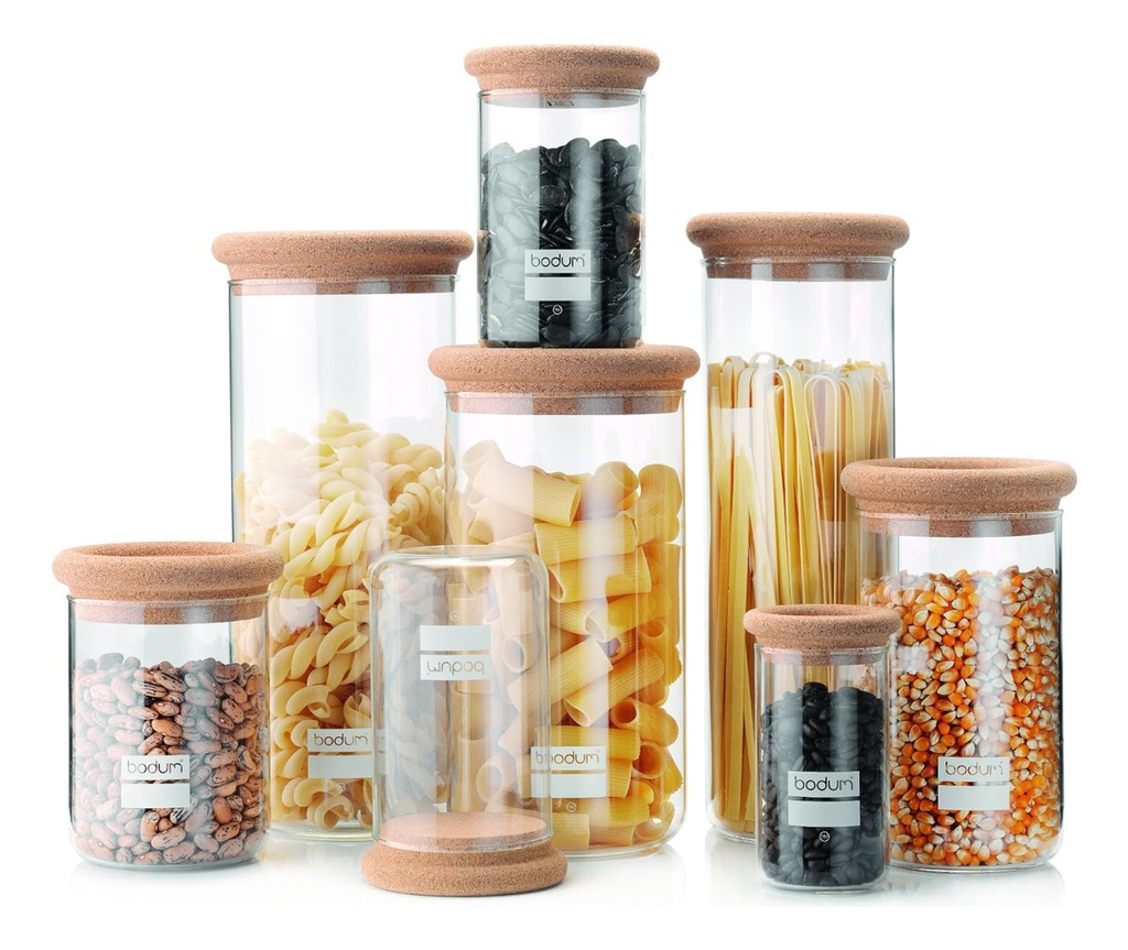 Frasco Vidrio Almacenamiento Bodum 600 Cc Yohki Tapa Corcho