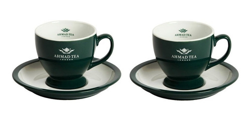 Juego de 2 Tazas y 2 Platos Ahmad Tea Classic Green 120 cc