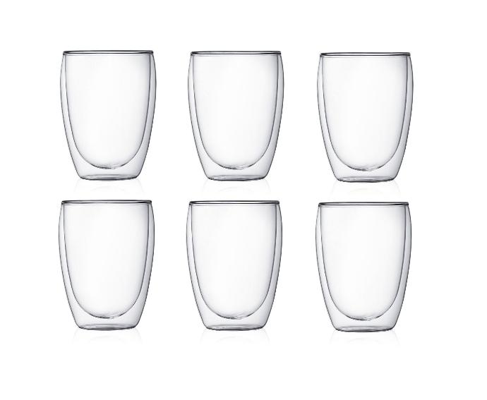 Set 6 Vasos  Bodum Vidrio Doble Pared  350cc