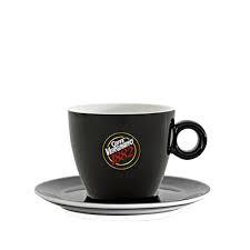 Taza Capuccino Vergnano Porcelana Negro Mate