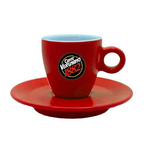 Taza Espresso Vergnano Porcelana Roja