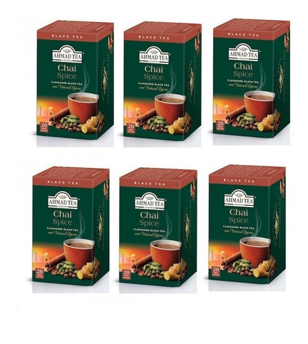 Te En bolsitas Ahmad Tea 6 x Chai Spice x 20u 6 Cajas de 20U"