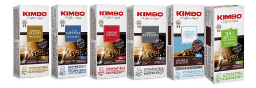 60 Cápsulas Kimbo Espresso Mix (6x10) Compatible con Nespresso