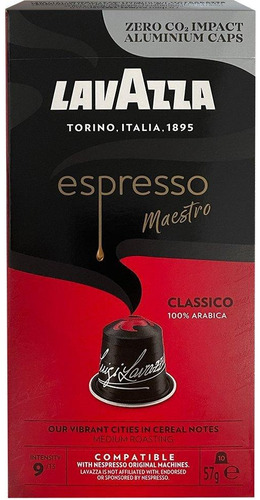 10 Cápsulas Café Lavazza Maestro Classico Compatible con Nespresso