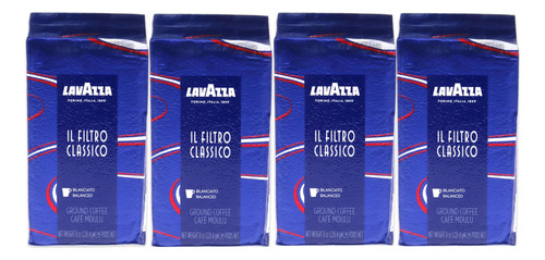 4x Café Grano Molido Lavazza 226g Filtro Classico Gourmet