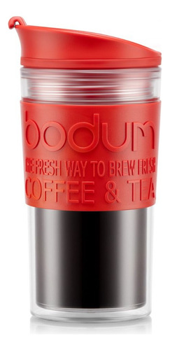 Mug Viaje Térmico Bodum Doble Pared Plástico 350cc Rojo