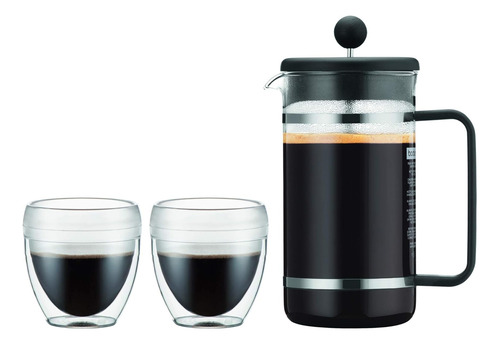Cafetera Francesa Bodum Bistro 1l + 2 Vasos Pavina Térmico