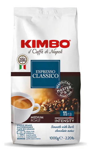 Café En Grano Kimbo Classico 1kg 80% Arábica / 20% Robusta