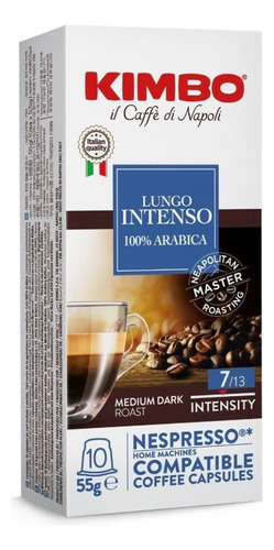 10 Cápsulas Kimbo Lungo Compatible con Nespresso