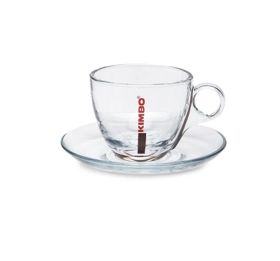 6x Taza Capuccino Kimbo Vidrio 180cc