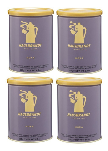 [CA0029] Café Molido Hausbrandt 100% Arábica Moka x4 x250g