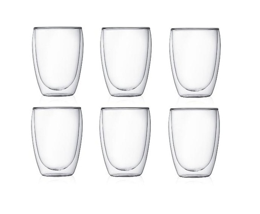 [TA0017] Set 6 Vasos  Bodum Vidrio Doble Pared  350cc