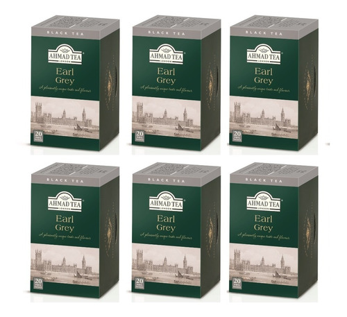 [TE0012] Té en Bolsa Ahmad Tea Teabag Earl Grey 6 Cajas 20U