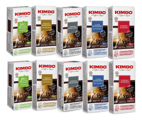 [CA0182] Pack 100 Cápsulas Kimbo Mix 20x5 Compatibles