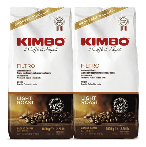 [CA0190] Pack 2x Café Kimbo Espresso Italiano Filtro 1 Kg Molido