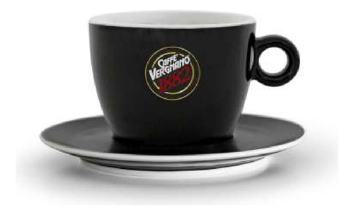 [TA0071] Taza Chocolate Vergnano Porcelana Negro Mate