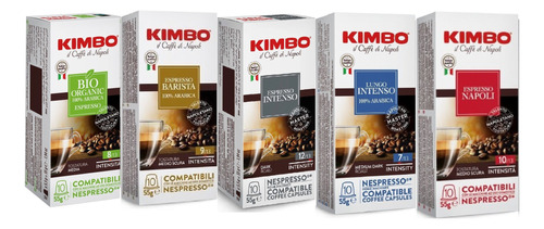 [CA0221] 50 Cápsulas Kimbo Espresso Mix (5x10) Compatibles Espresso