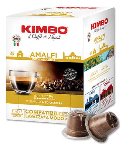 [CA0220] 50 Cápculas Kimbo Amalfi Compatibles Con Nesp 100% Arábica