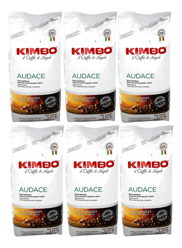 [CA0223] 6x Kimbo Cafe Espresso Vending Audace 1kg Grano Entero