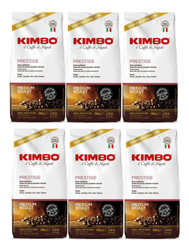 [CA0262] 6x Café Grano Kimbo Prestige 1Kg
