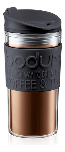 [TA0128] Mug Viaje Térmico Bodum Doble Pared Plástico 350cc Negro