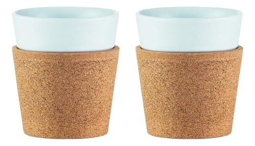 [TA0138] 2 Vasos Porcelana Bodum Bistro 170cc Antideslizante Silicona