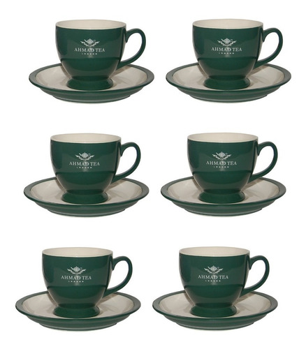 [TA0021] 6 x Tazas Ahmad Tea Juego de tazas y platillos