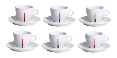 [TA0096] 6x Taza Capuccino Kimbo Porcelana Blanco 166cc